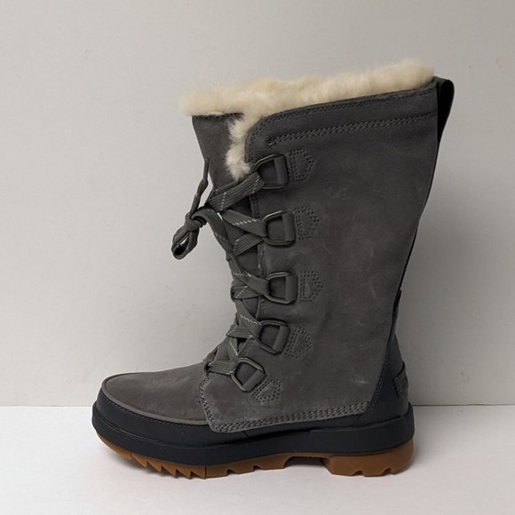 Sorel Tivoli IV Tall Waterproof Snow Boots, Gray Suede, Women's 9 M - Picture 4 of 7